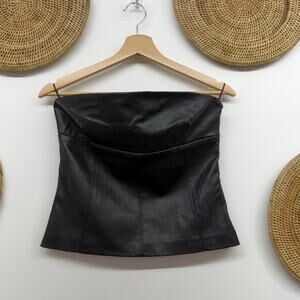 Zara Faux Leather Tube Top Small